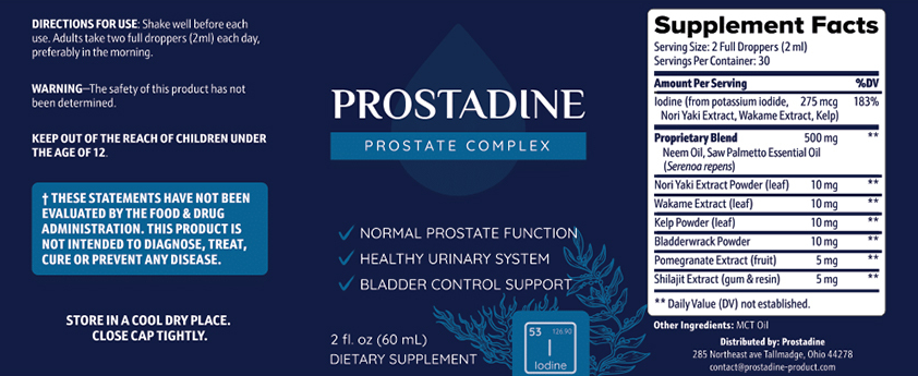 Prostadine Supplement Facts
